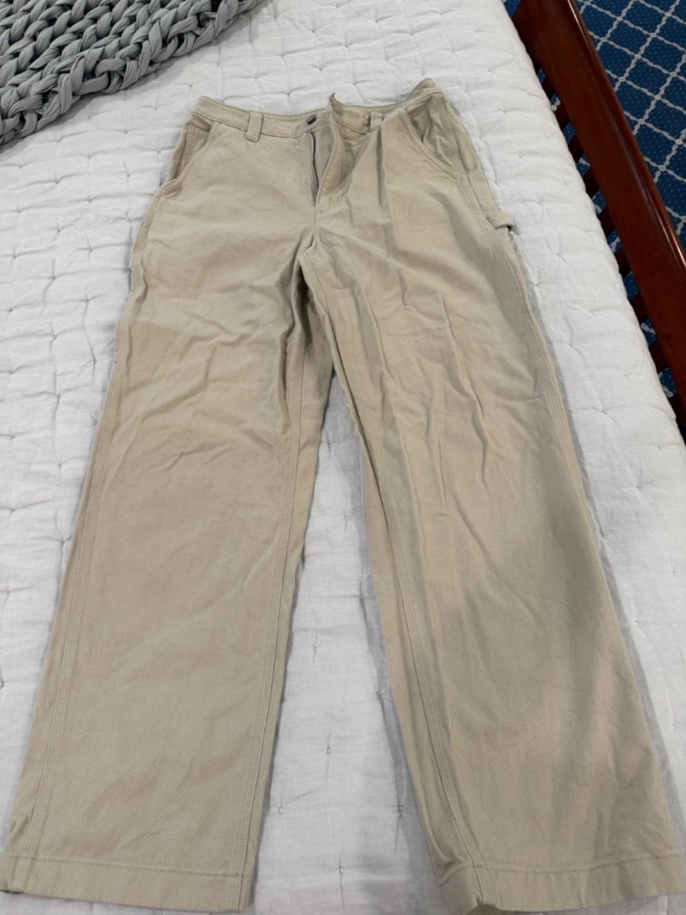 TNA Beige Denim Carpenter Pant, Size 6